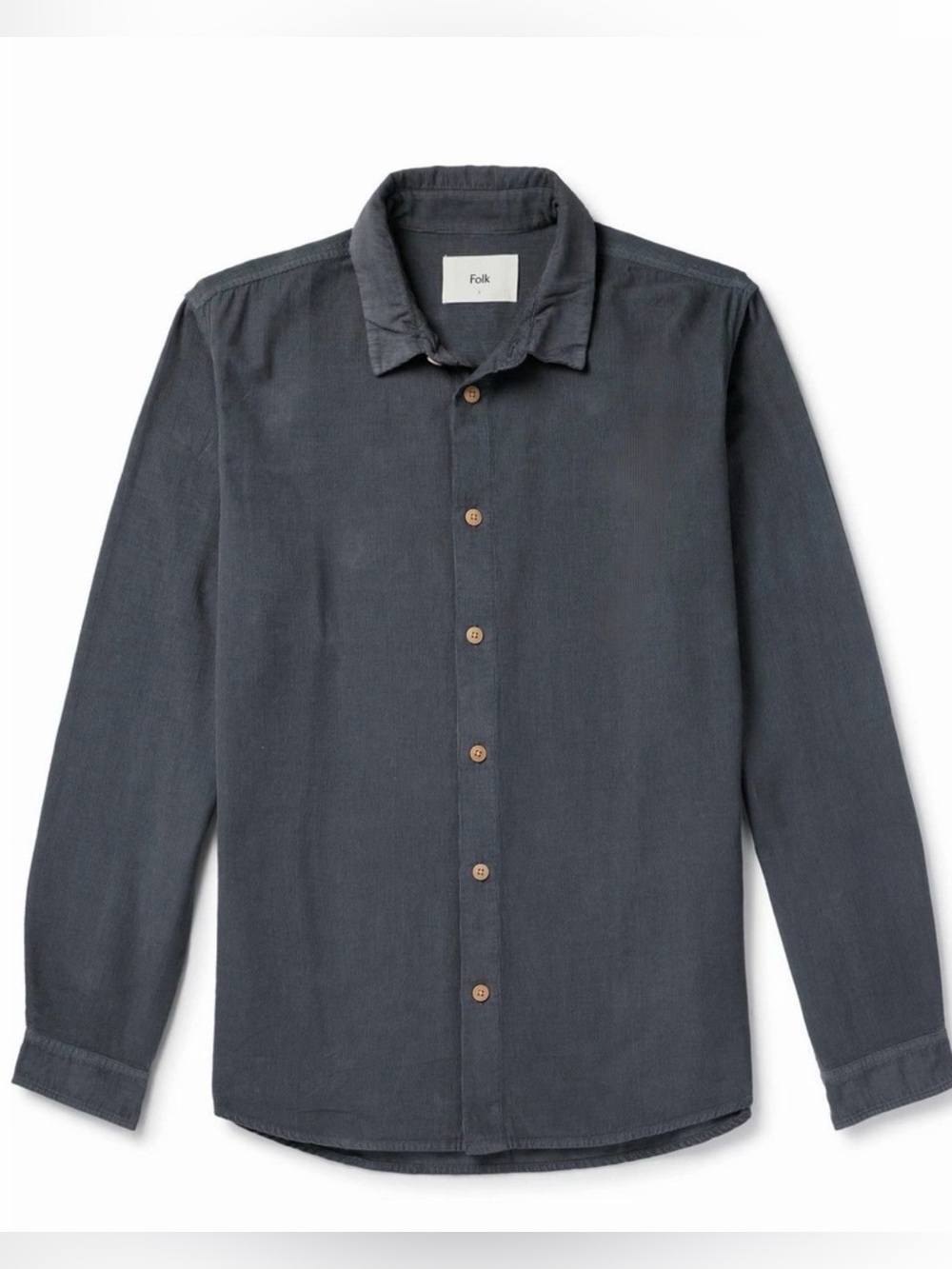Folk Men's Button-Down Shirt in Charcoal Gray